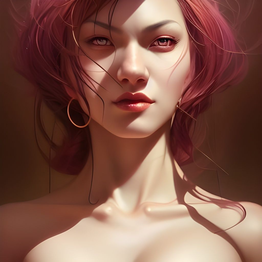 Beautiful Woman in Digital Matte Painting Style