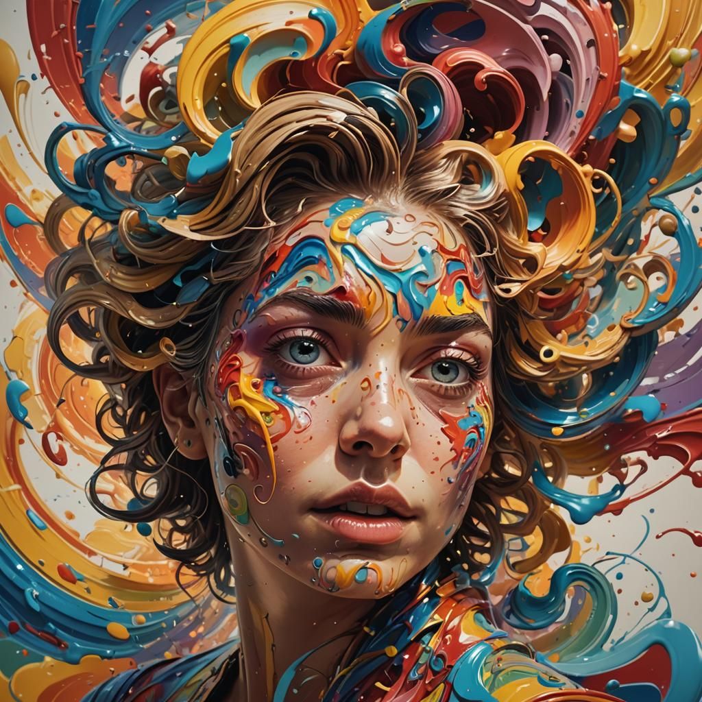 Hyperrealistic Swirling Abstract Splash Art