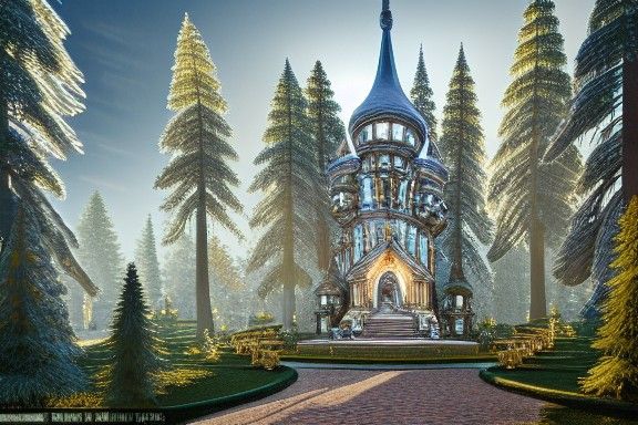 Sparkling Glass Castle in Sequoia Grove