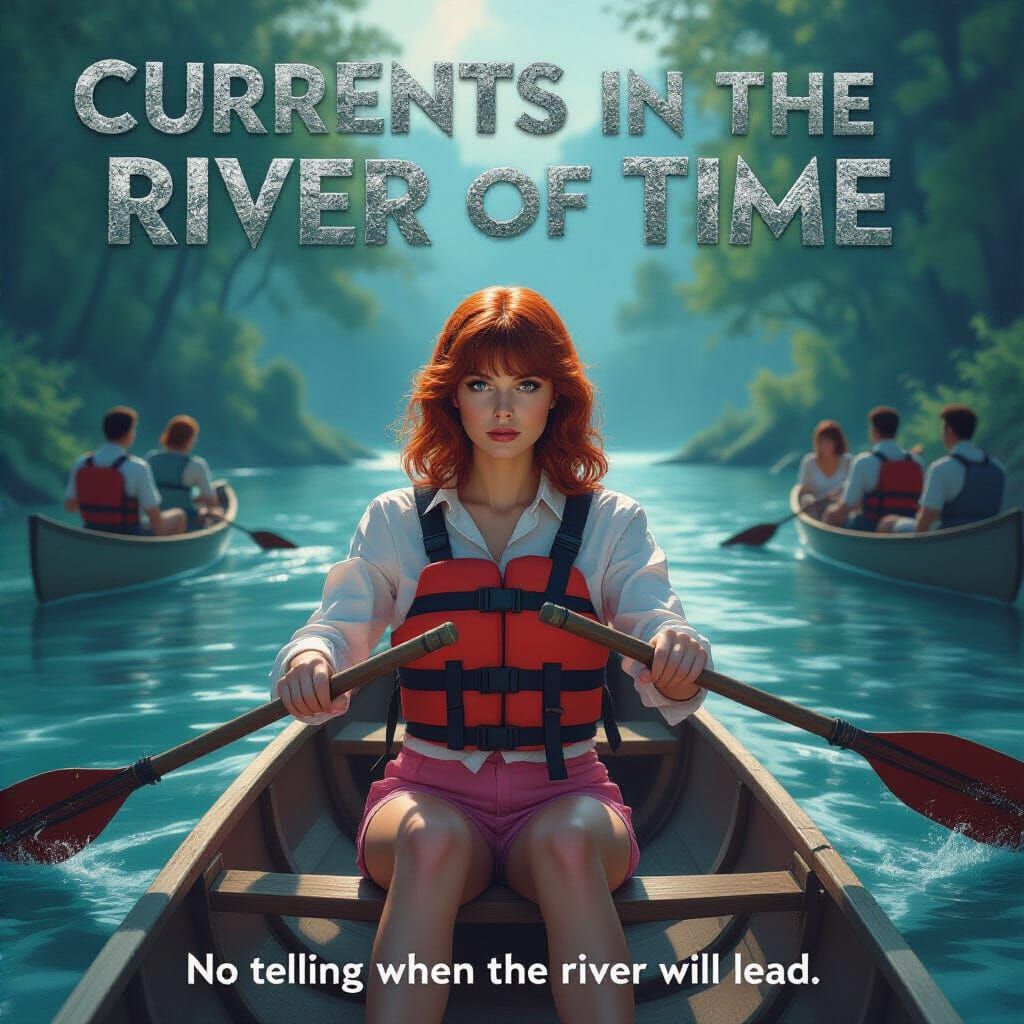 Movie Poster: Woman Rows Through Time, Stone Letters