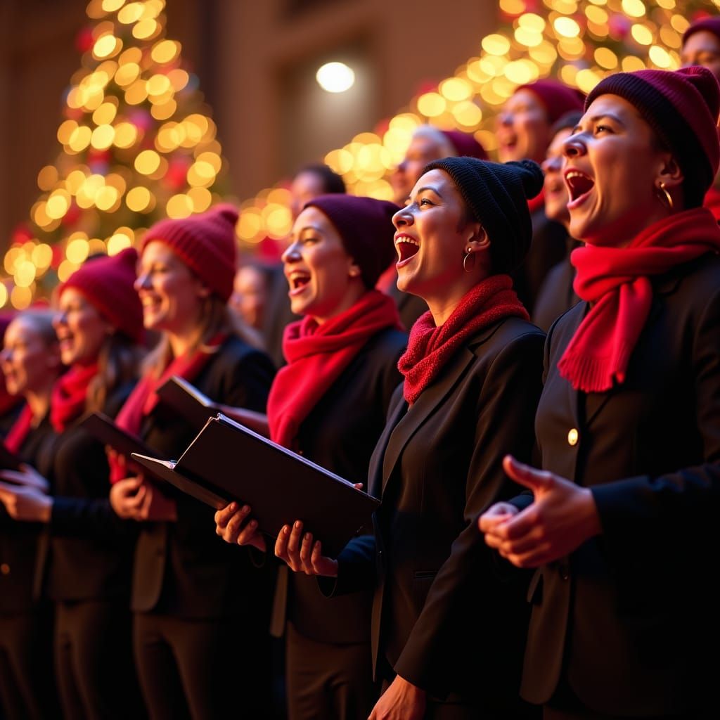 Gospel Choir Christmas Concert Poster in Wes Anderson Style