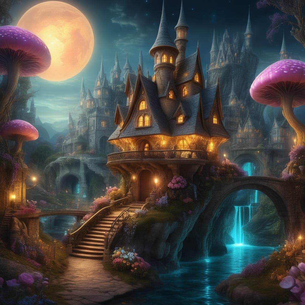 Whimsical Fairy City Emerges from Antique Storybook