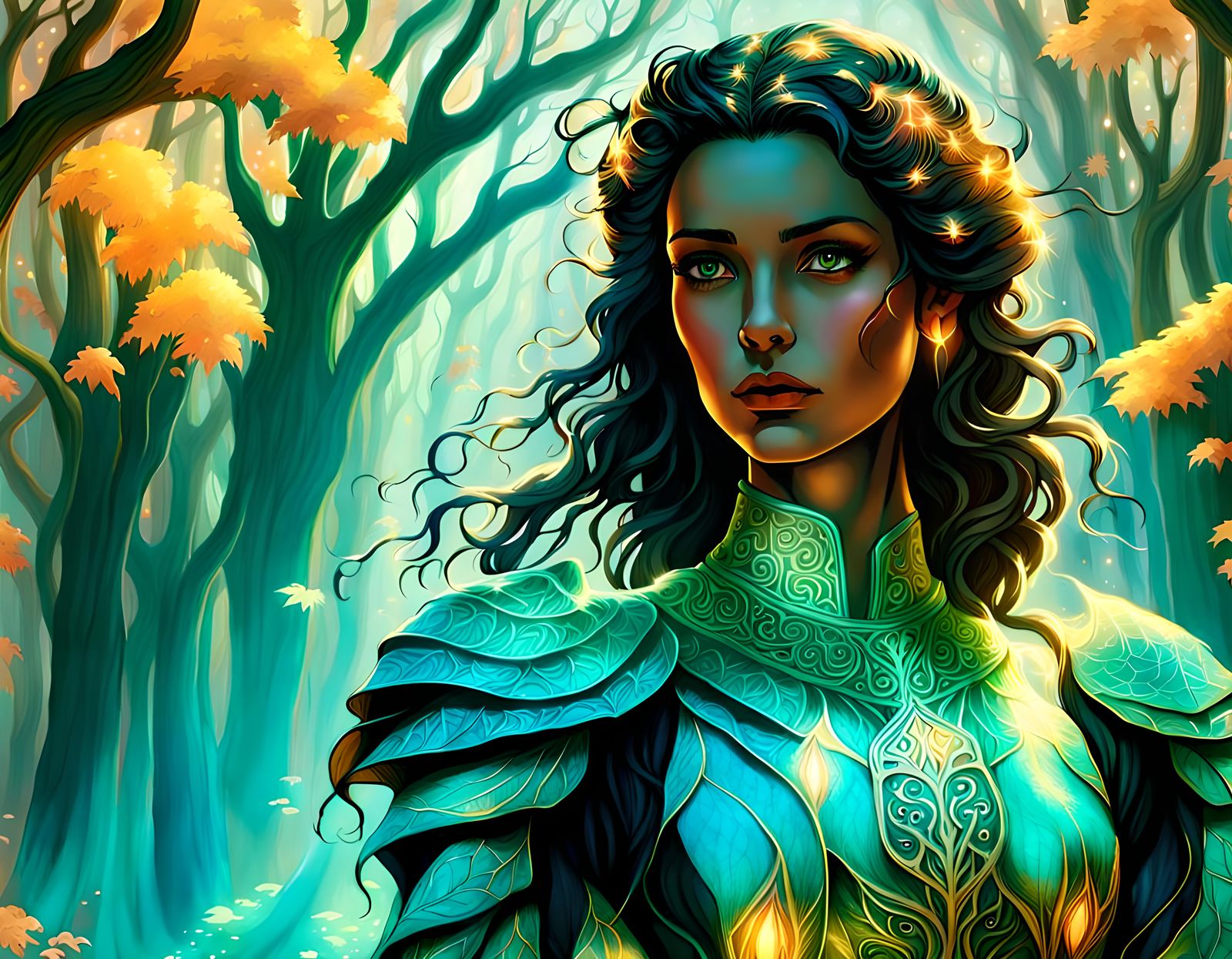 Ethereal Magic Woman Digital Rendering