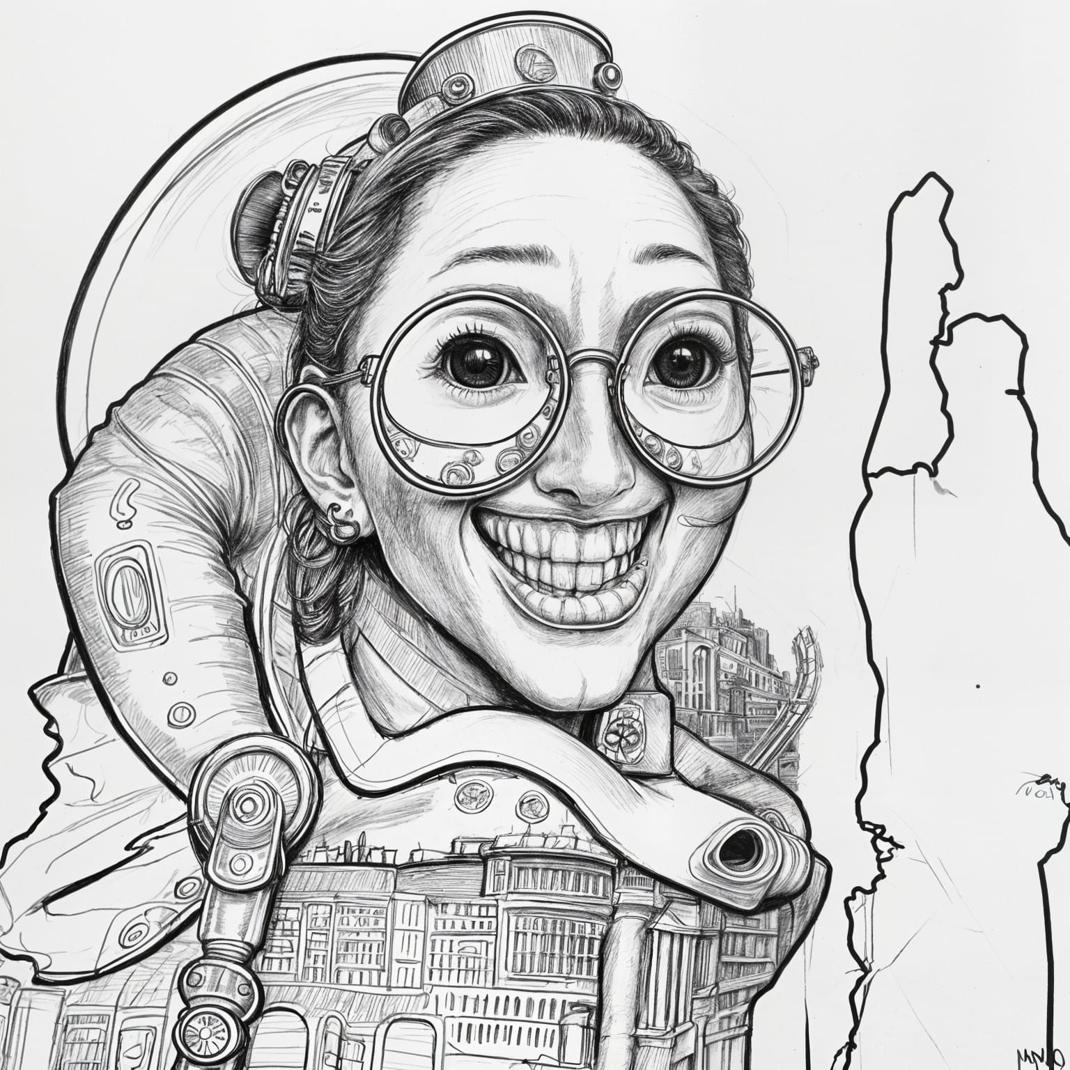 Surreal Italian Cityscape Portrait in Chalk Art