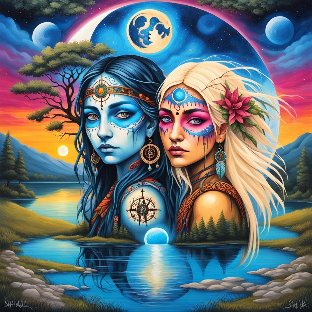 Graffiti Art: Moon Goddesses at the Tree of Life