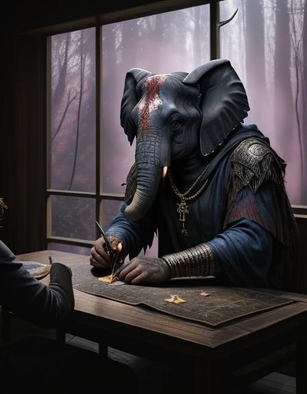 Hooded Assassin in Mystical Forest, 3D Art