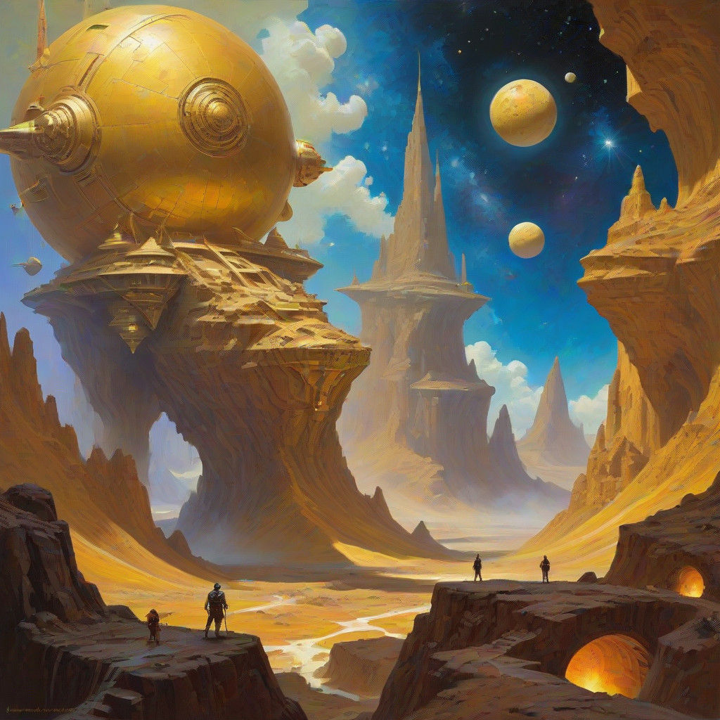 Golden Celestial Body in Cosmic Space