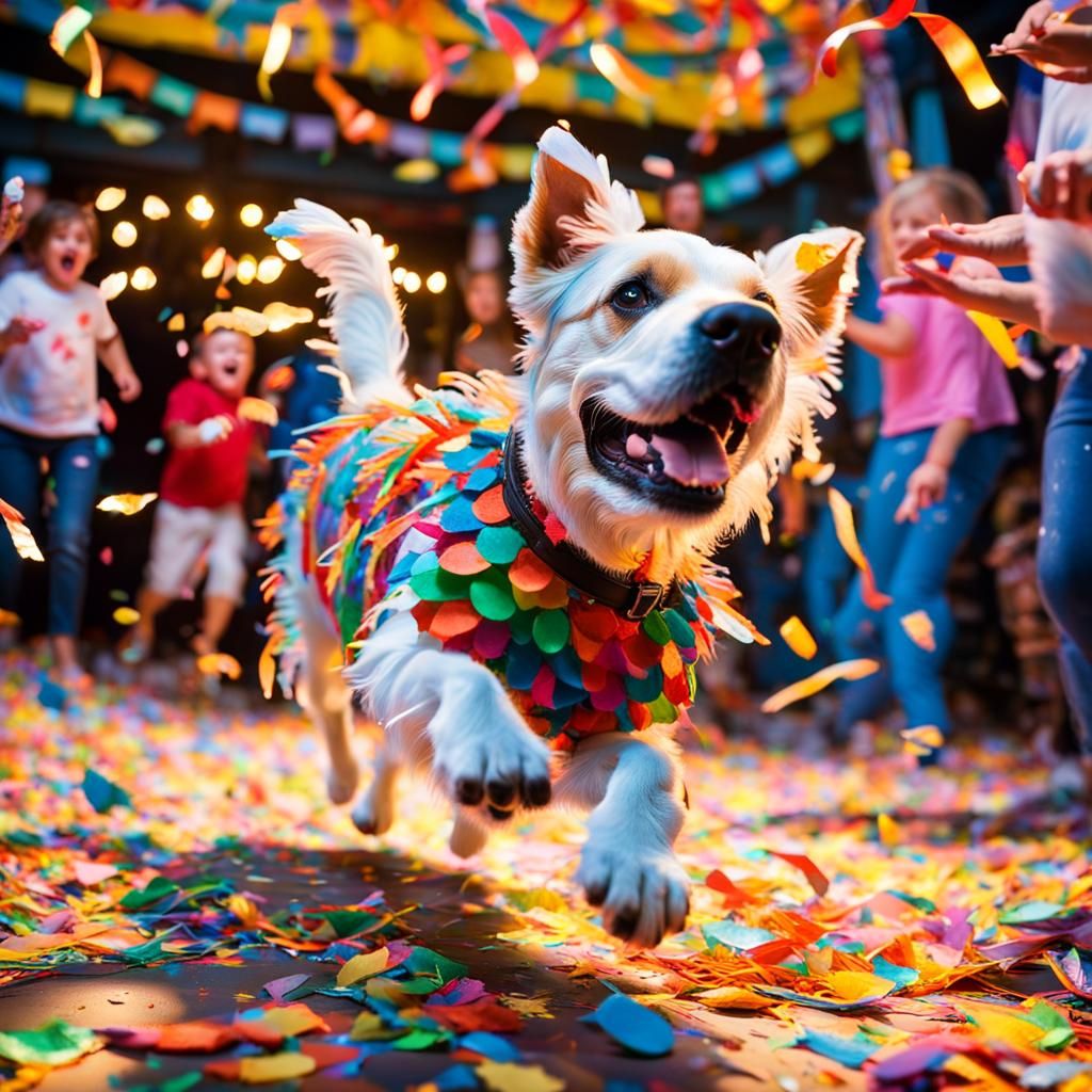 Dog Escapes Exploding Pinata at Toddler Party