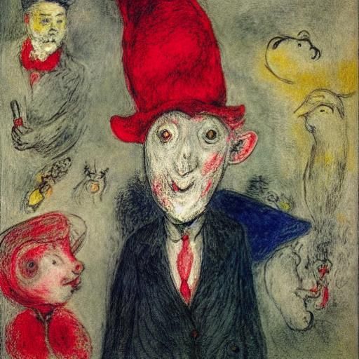 Surreal Rabbit in Red Hat Inspired by Masters