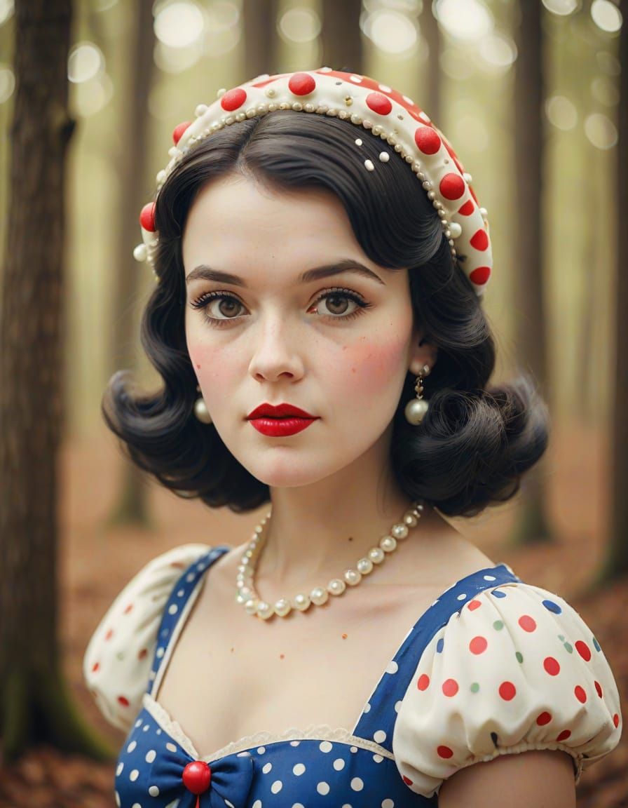 Snow White in Vintage Glamour, 1950s Style Photography