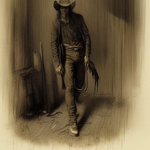 Big man cowboy creepy