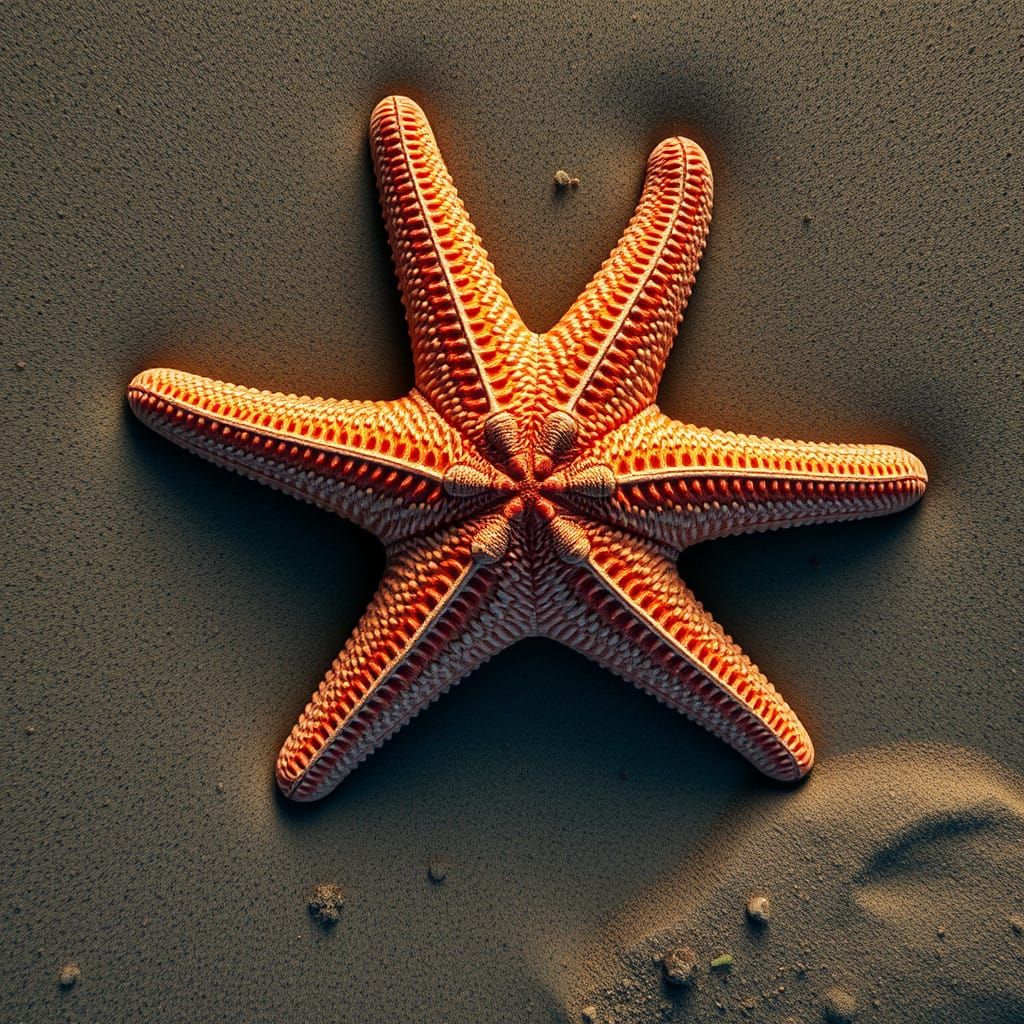 Hyper-Realistic Starfish on Ocean Floor