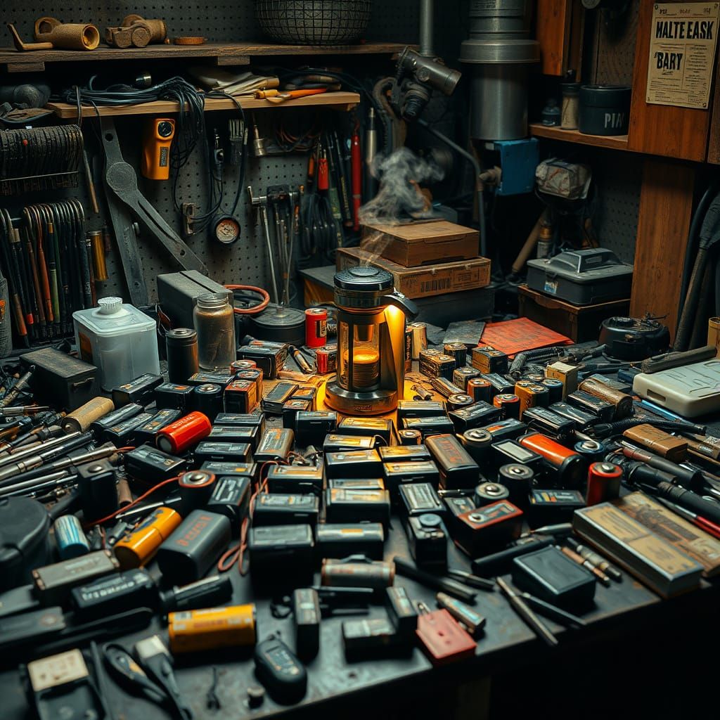 96 Batteries and a coffee maker.