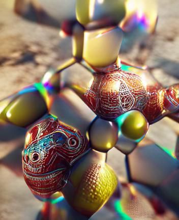 DMT Chemical Compound in Geometric 3D Render