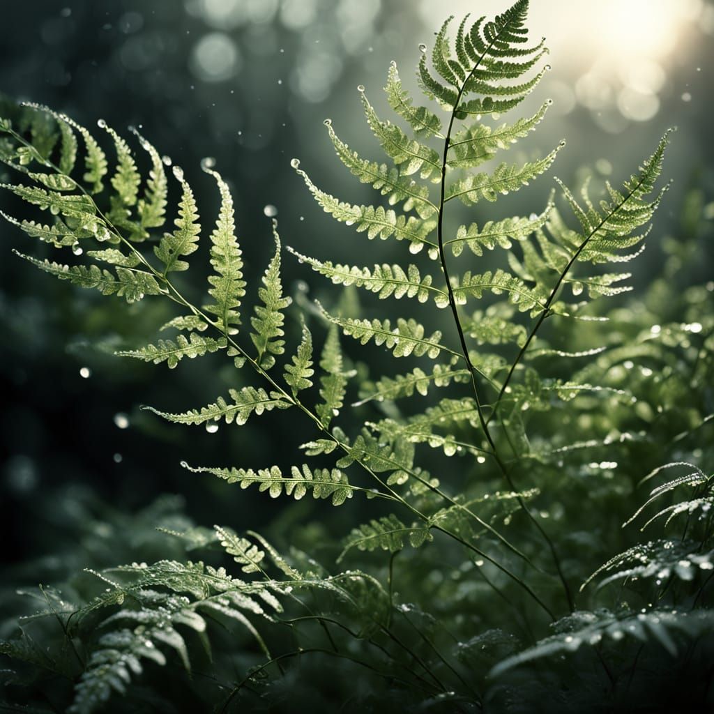 Delicate Dreamcore Fern in Ethereal Dawn Light