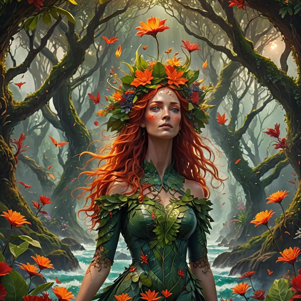 Red-Haired Goddess Controls Tsunami and Forest Fire