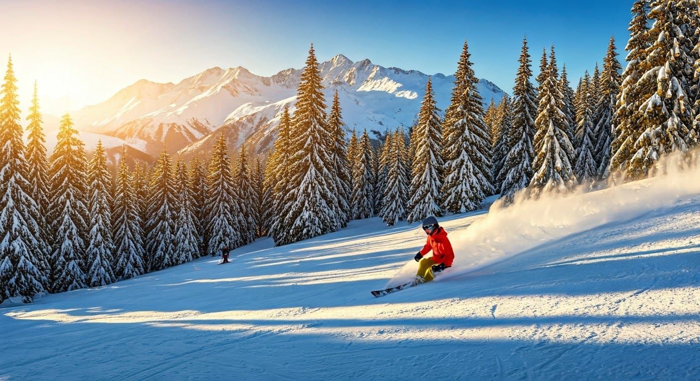 Vibrant Winter Sports in Alpine Elegance