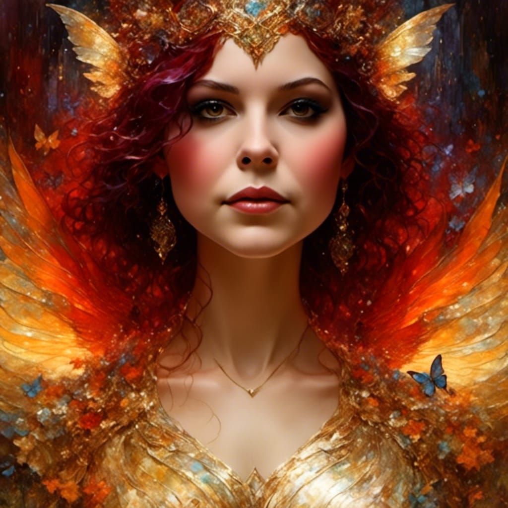 Ethereal Fairy with Iridescent Wings in Ink Art Style