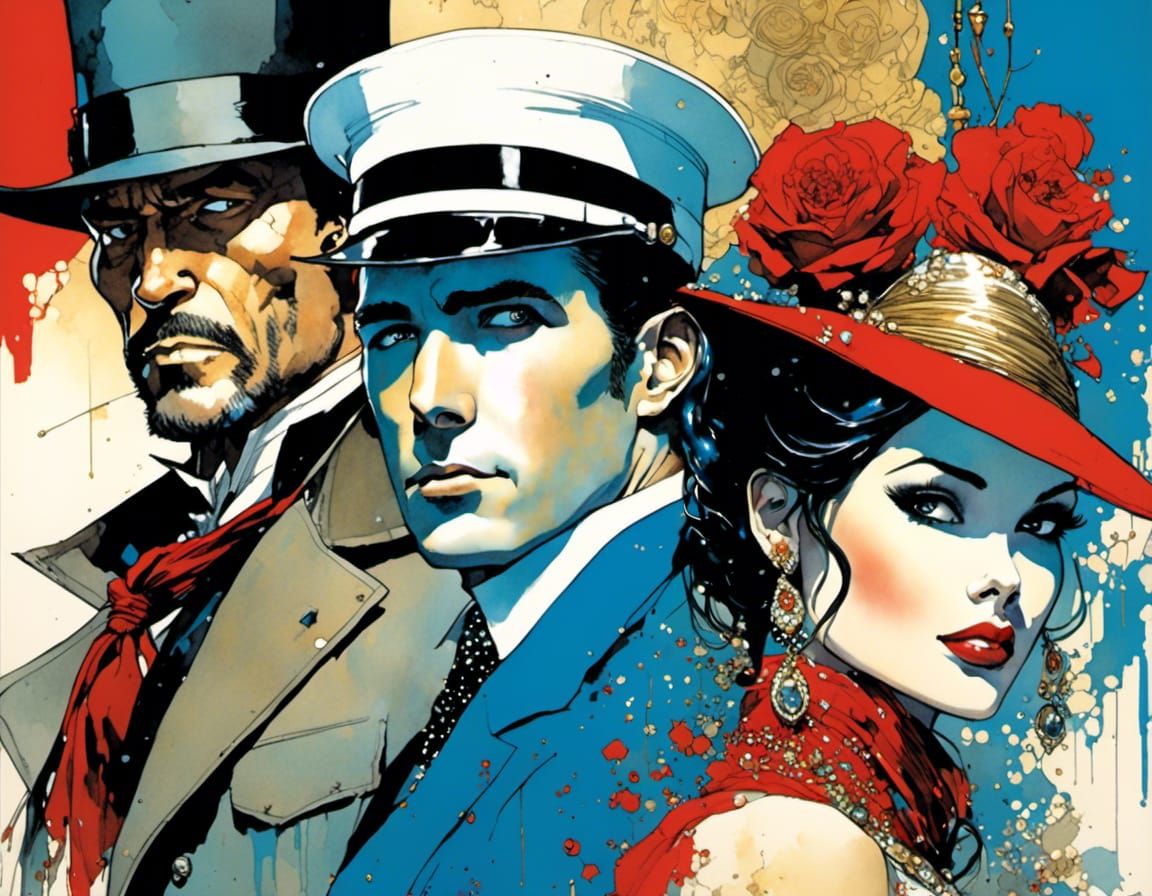 Striking Poster Art in Film Noir Style