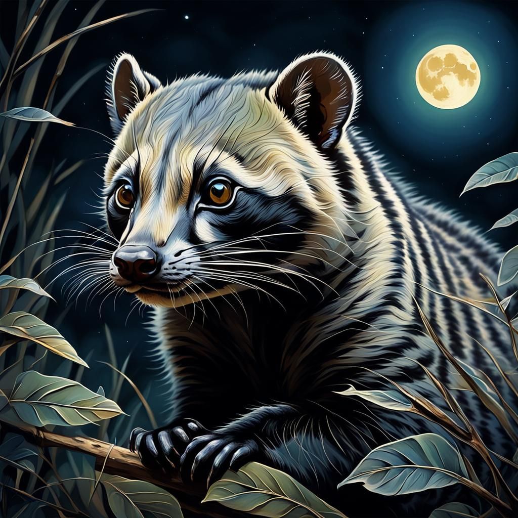 Moonlit Civet in Abstract Style