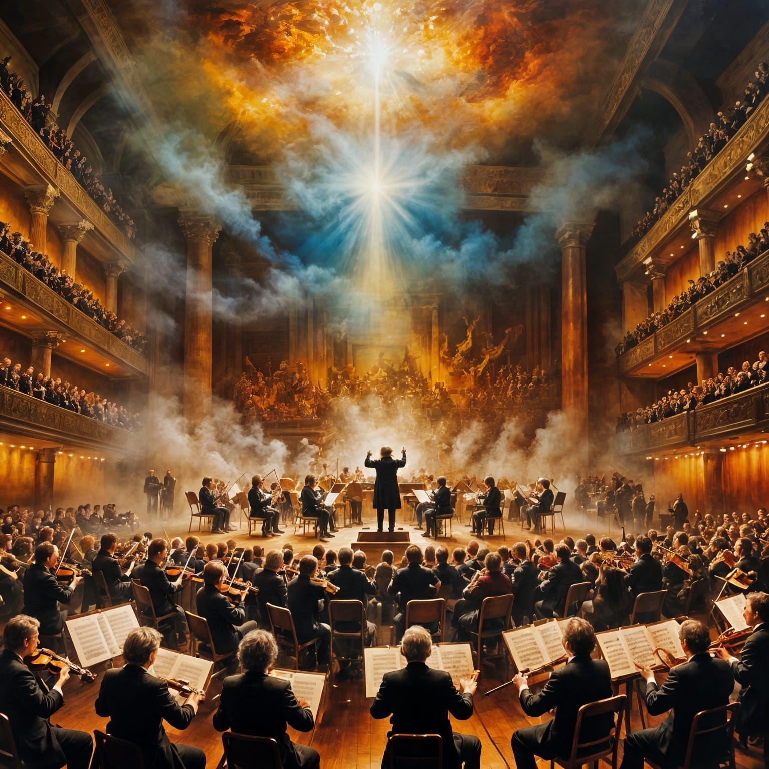 Baroque Berlin Philharmonic Concert Oil Painting