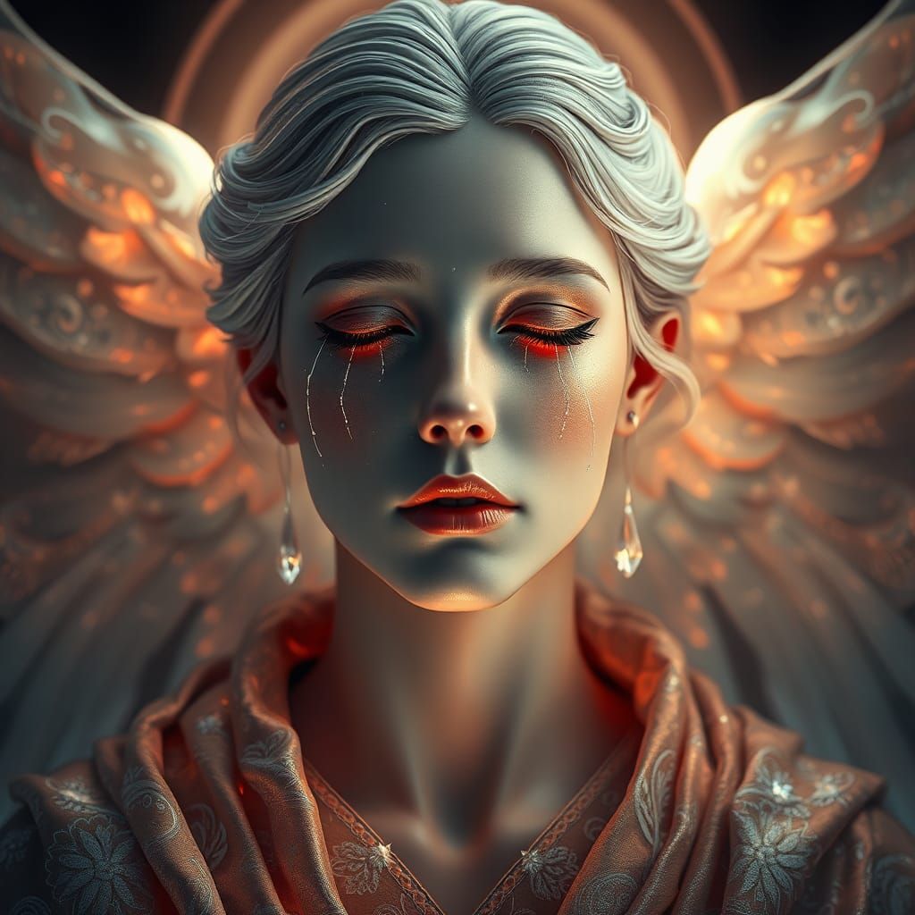 Divine Being Portrait with Crystalline Tears