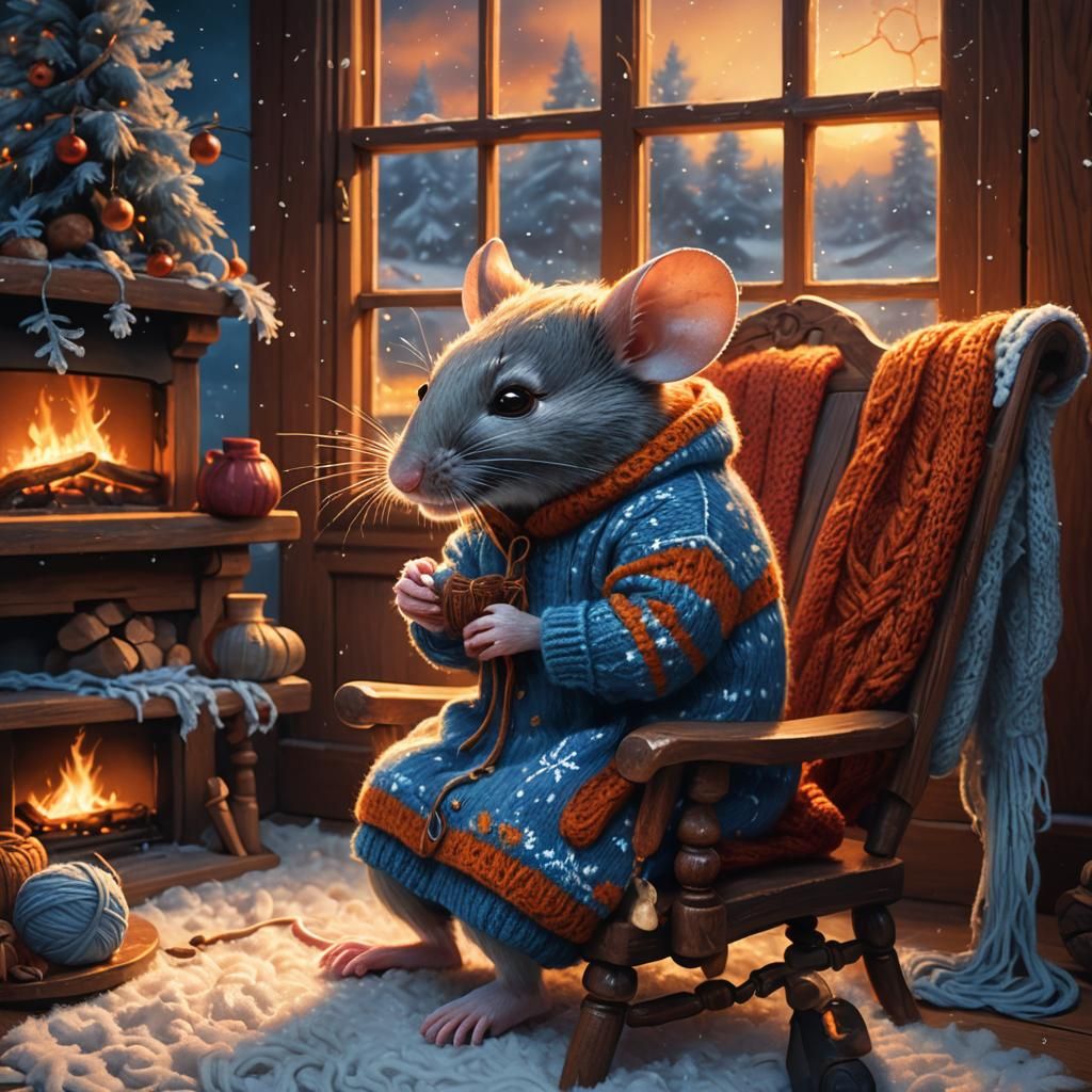 Mouse Knits Sweater by Fire: Fantasy Concept Art