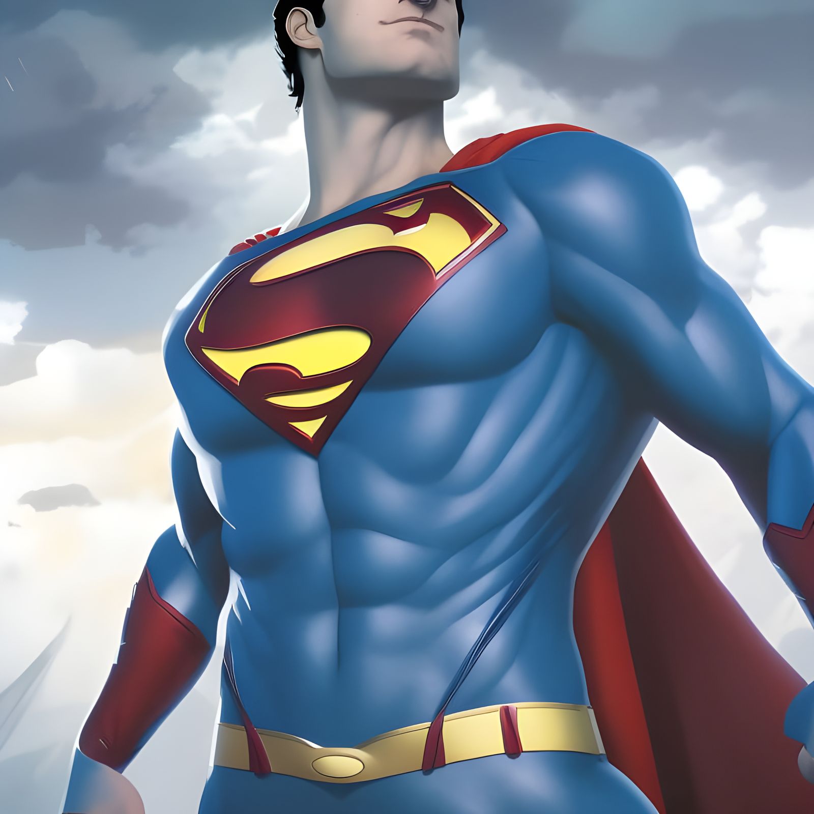 Hyperdetailed Superman in Anime Style