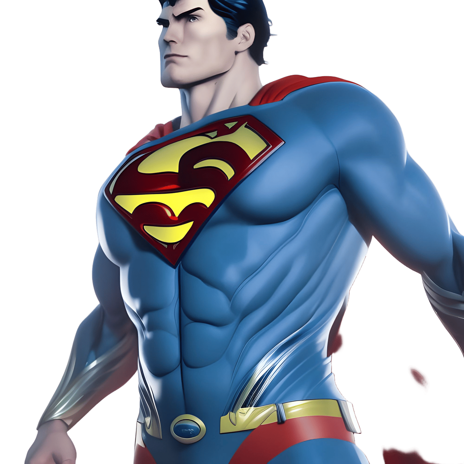 Hyperdetailed Superman in Space Age Anime Style