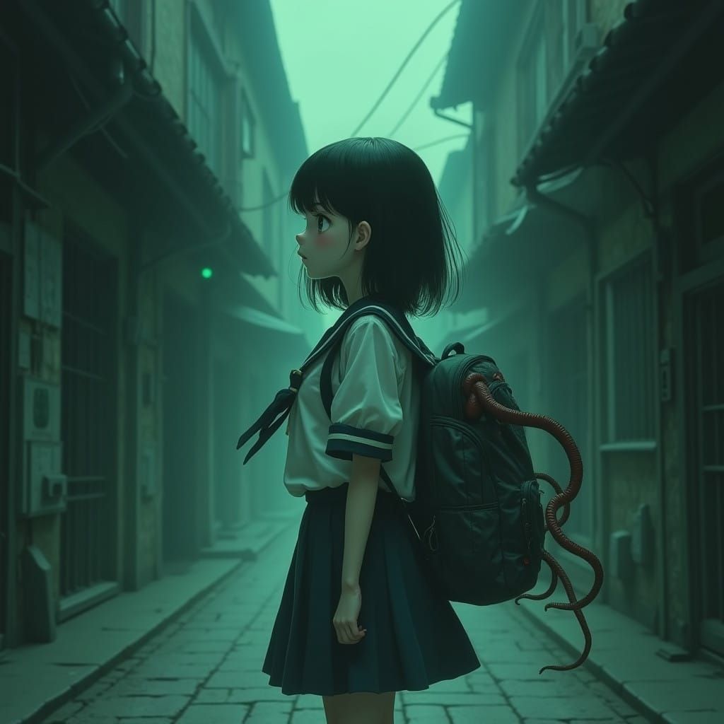 Surreal Japanese School Girl Meets Ancient, Cyclopean Horror