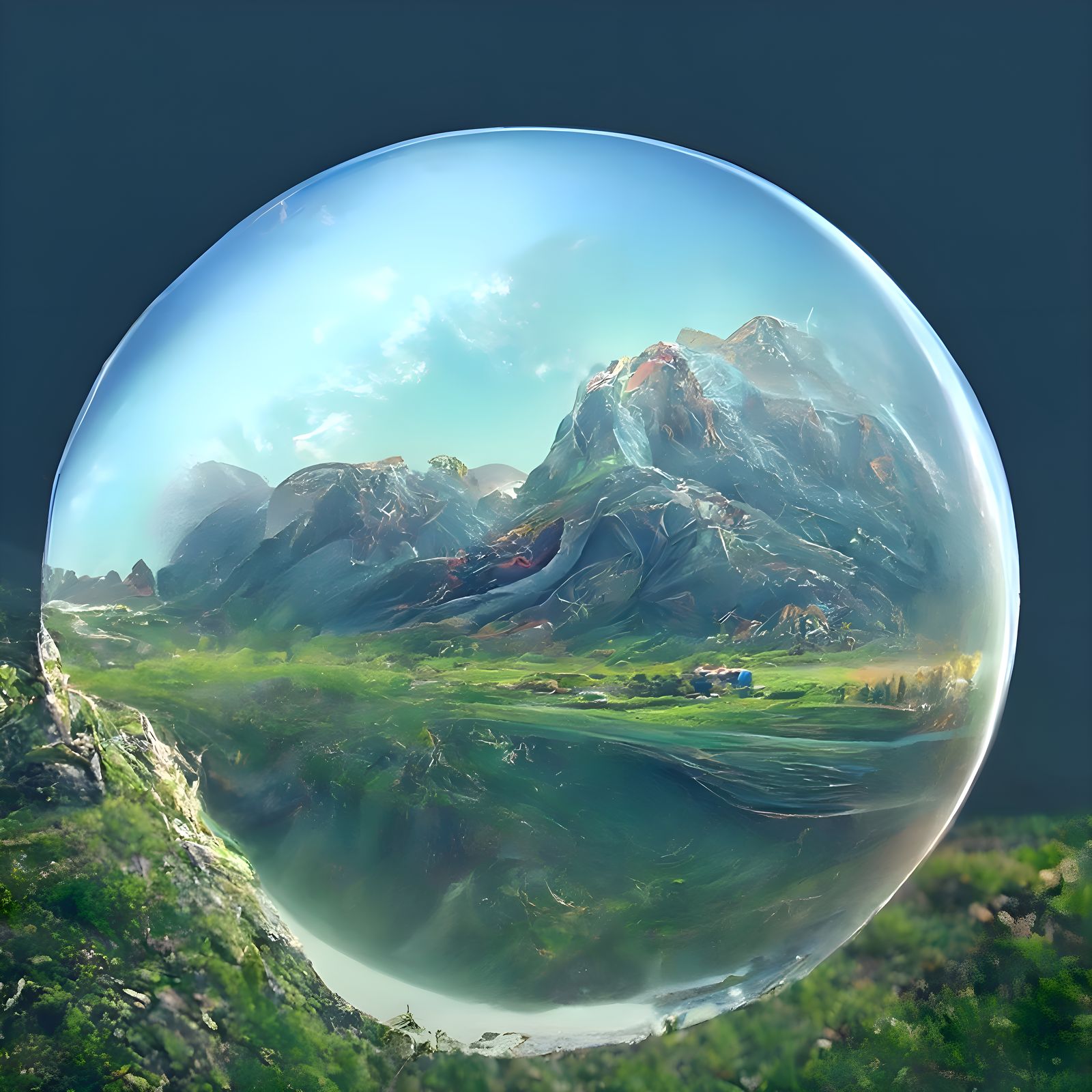 Spherical Soap Bubble Reveals Cosmic Landscape