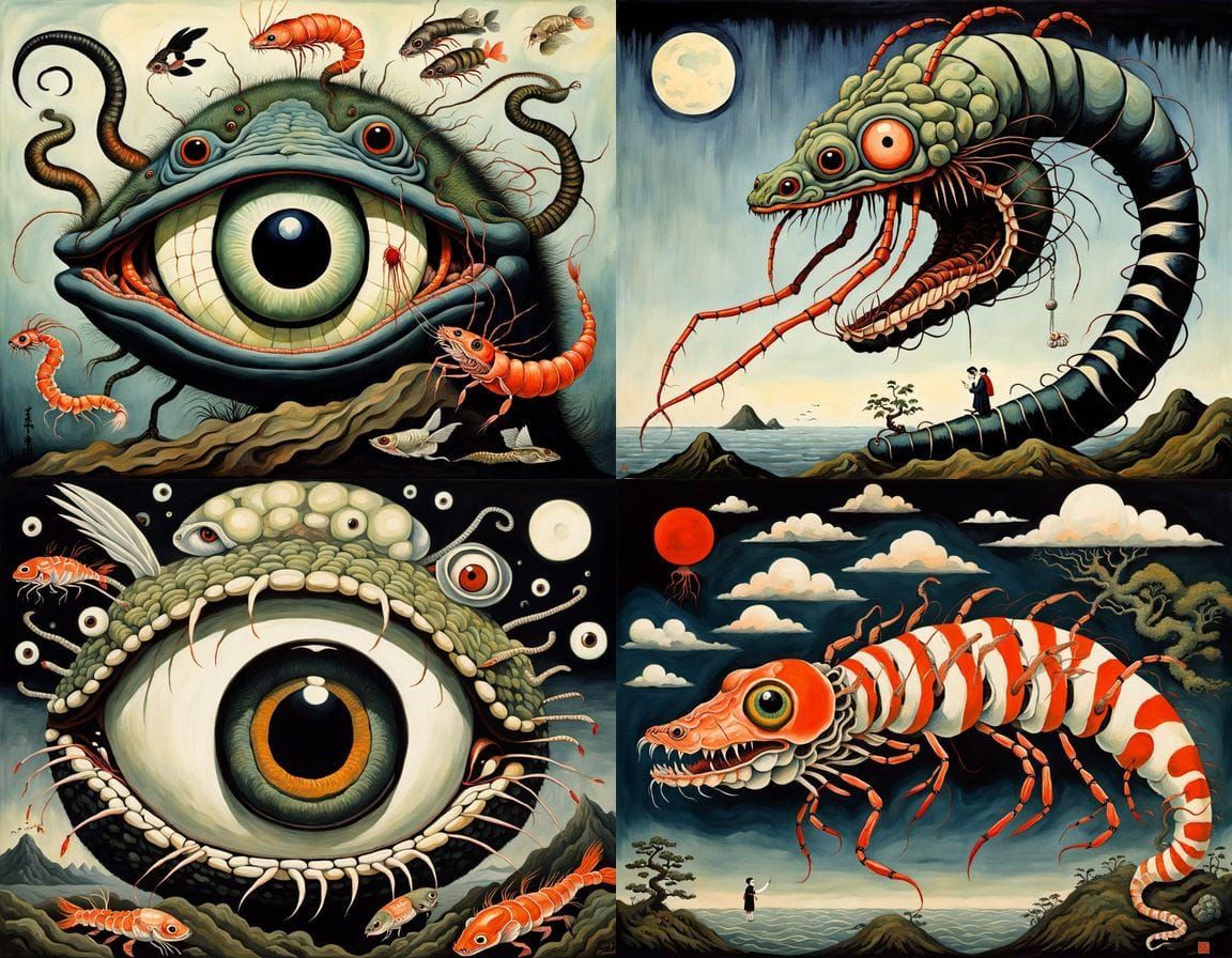 Surreal Mutant Zygote in Egon Schiele Oil Painting Style