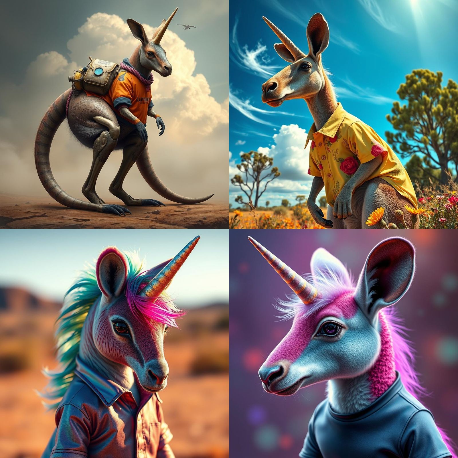 Kangaroo Unicorn in QSI Shirt: High Definition Art