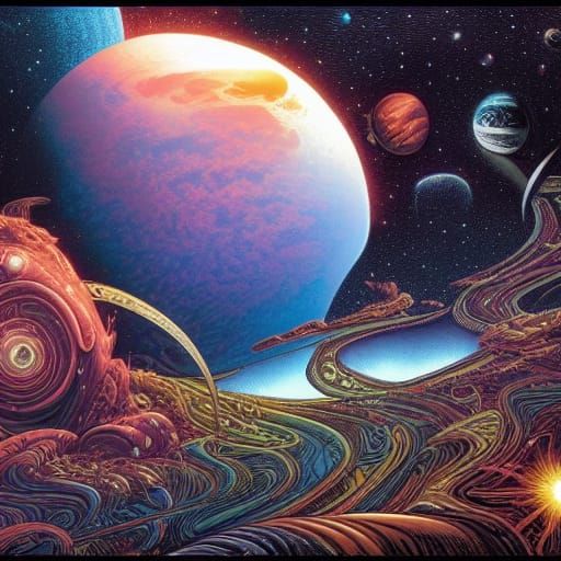 Fantastic Alien Landscape in Comic Book Art Style