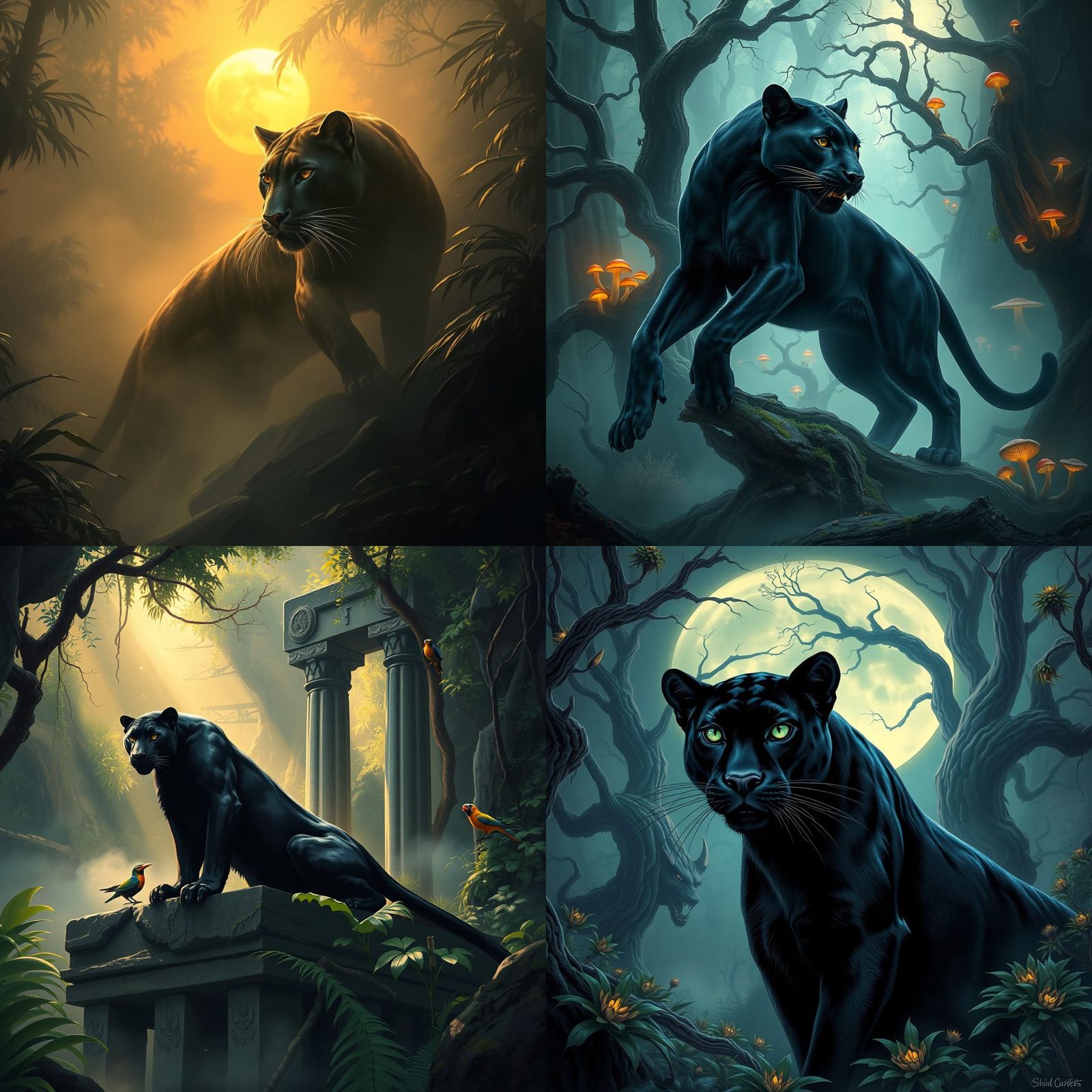 Epic Cinematic Panther Digital Matte Painting