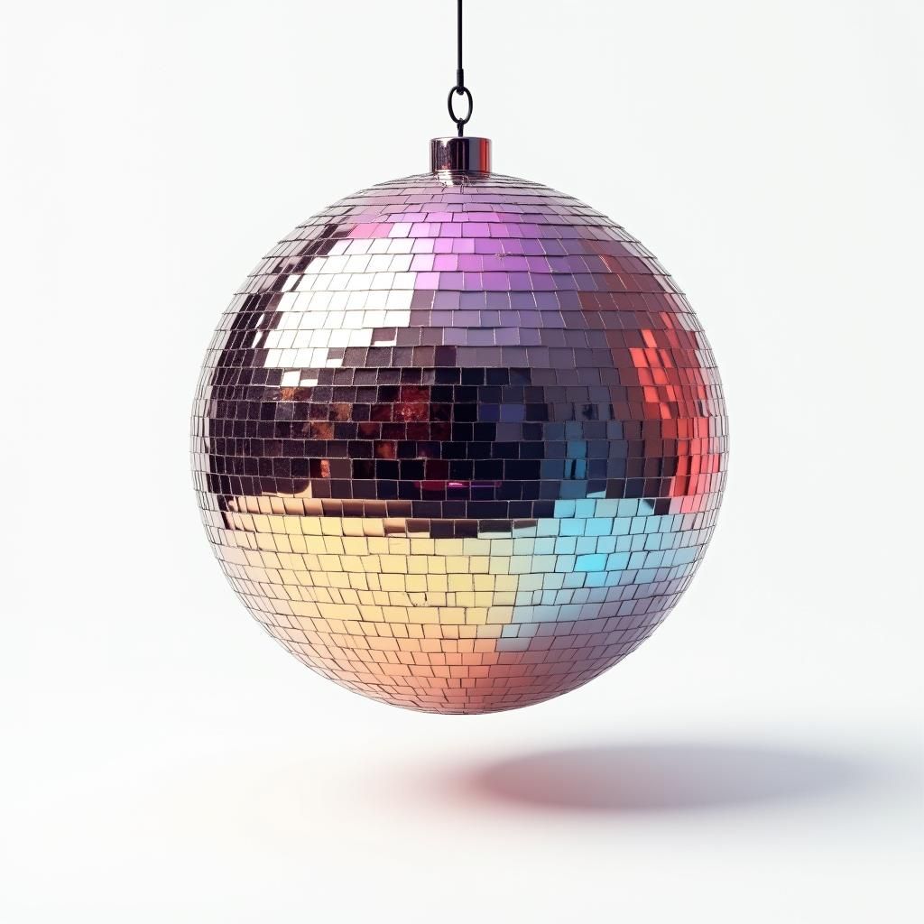 Disco Ball in Contemporary Oil Painting Style