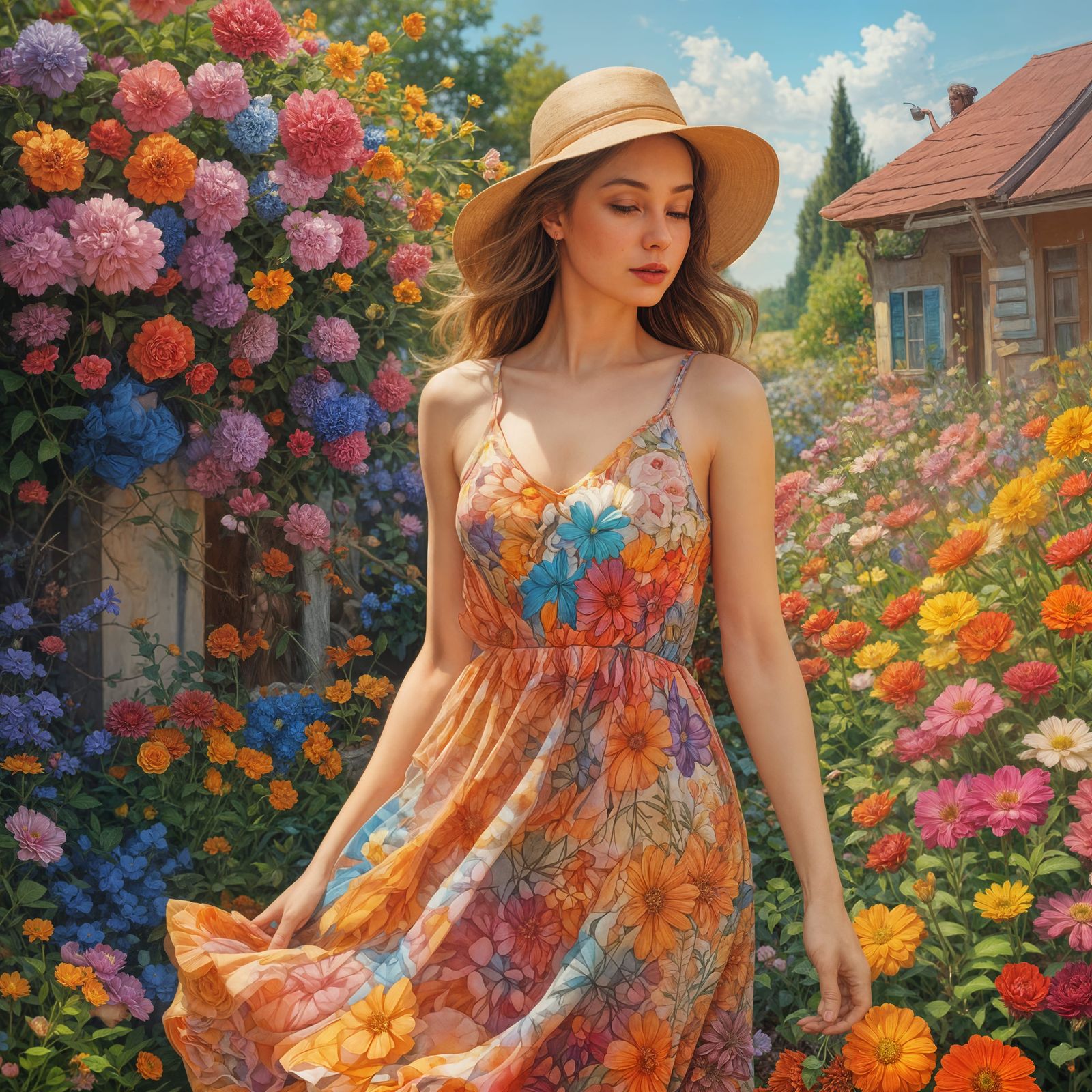 Warm sunny day amidst the flowers