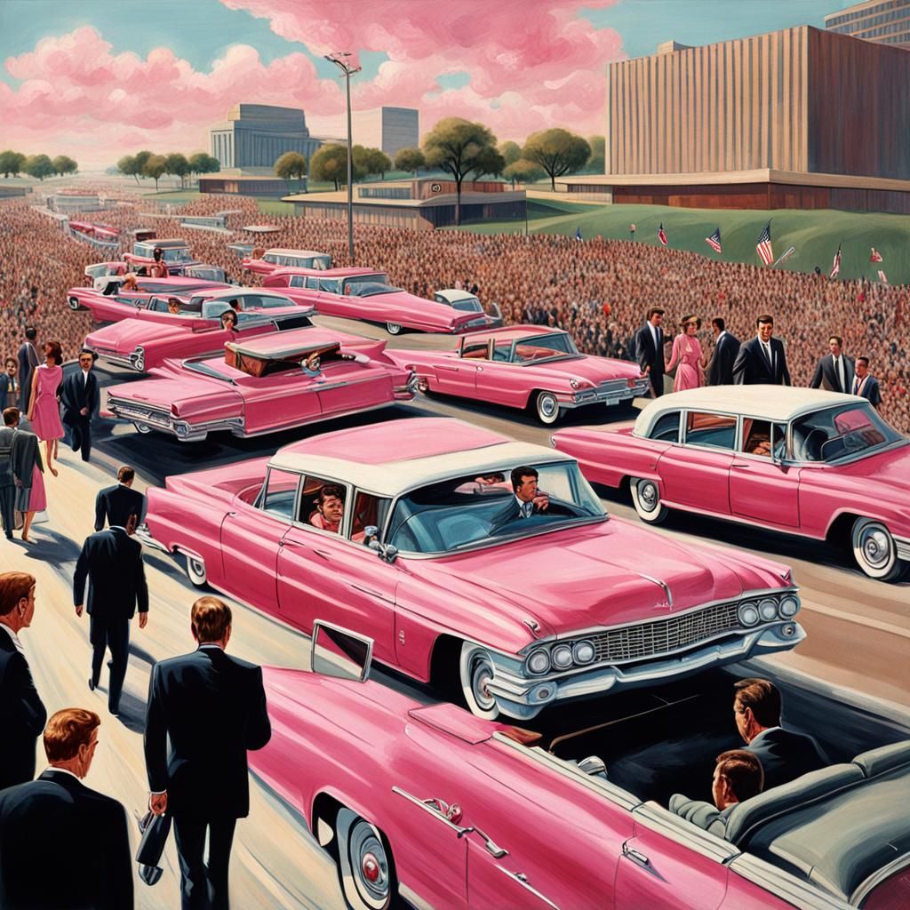 JFK Assassination in Dallas: Hyperrealistic Splash Art