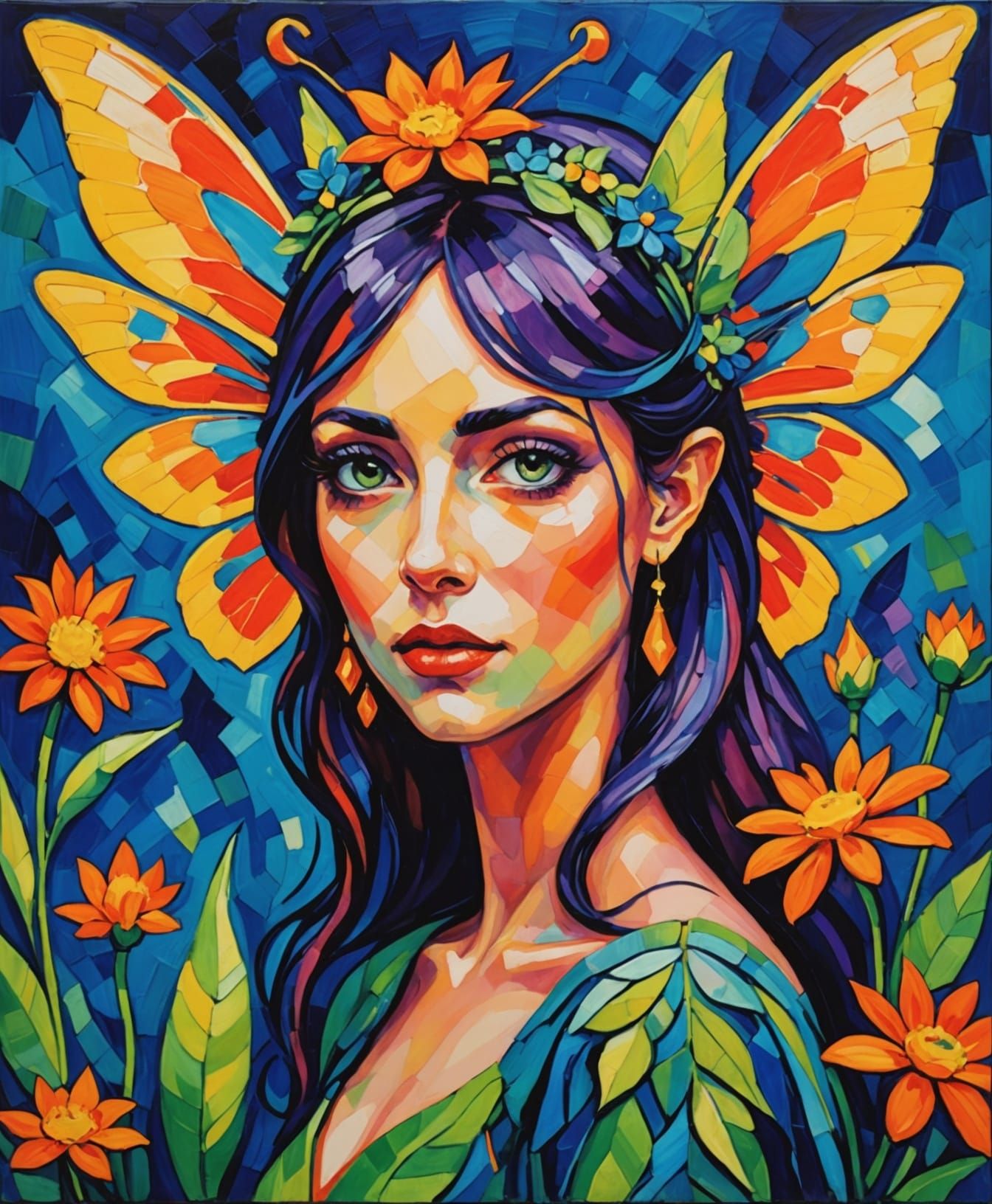 Unconventional Fairy in Neo-Fauvism Style