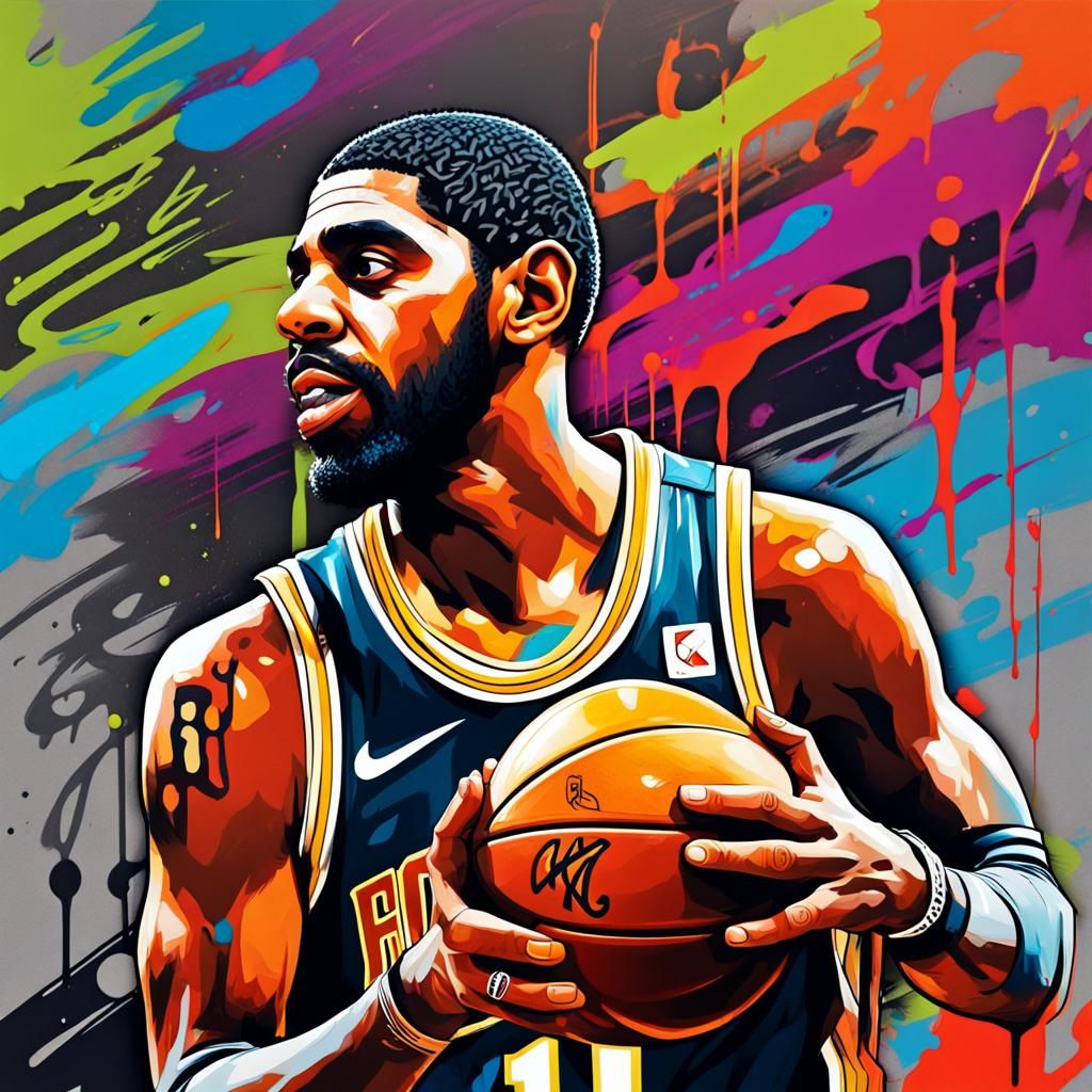 Kyrie Irving Graffiti Art in Street Style
