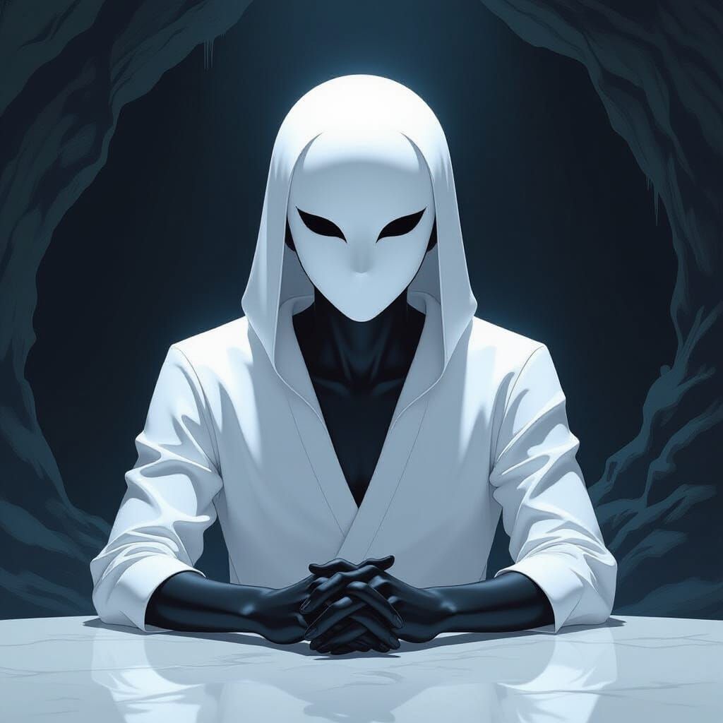 Androgynous Figure in Anime Key Visual Style