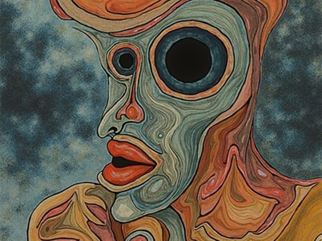 Surrealistic Face in a Möbius Loop Style