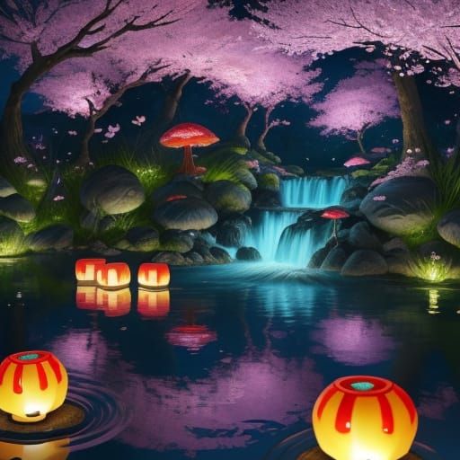 Anime Alien Creature in Dreamy Landscape