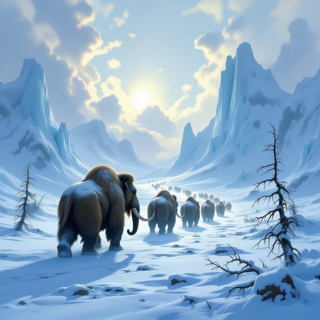 Mastodons Trek Across Epic Ice Age Tundra