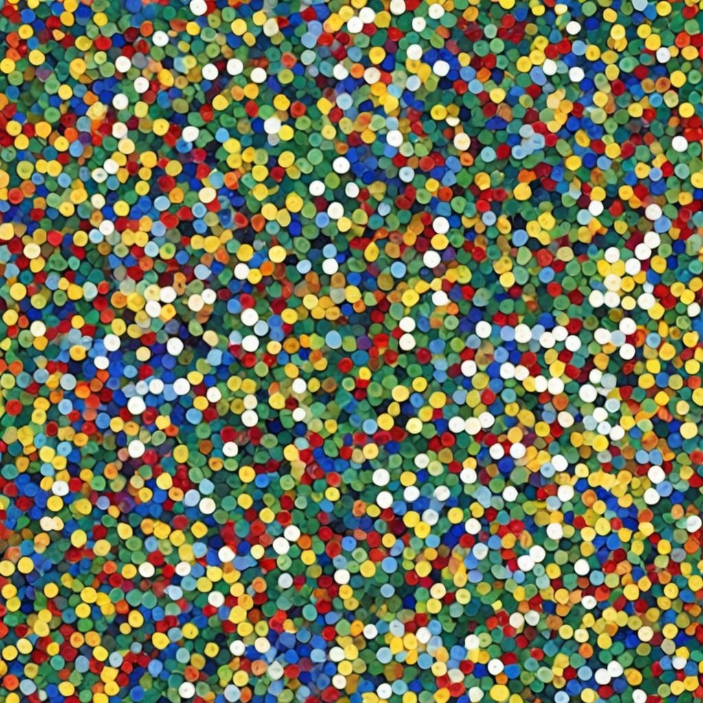 Pointillist Mosaic Art in Vibrant Colors