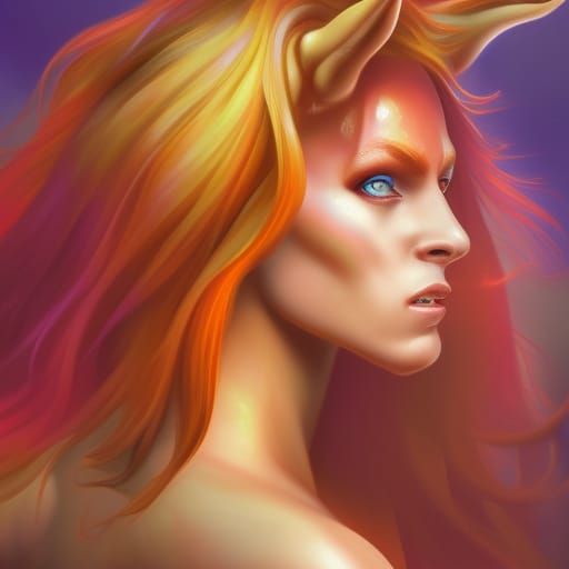 Detailed Female Centaur in Splash Art Style