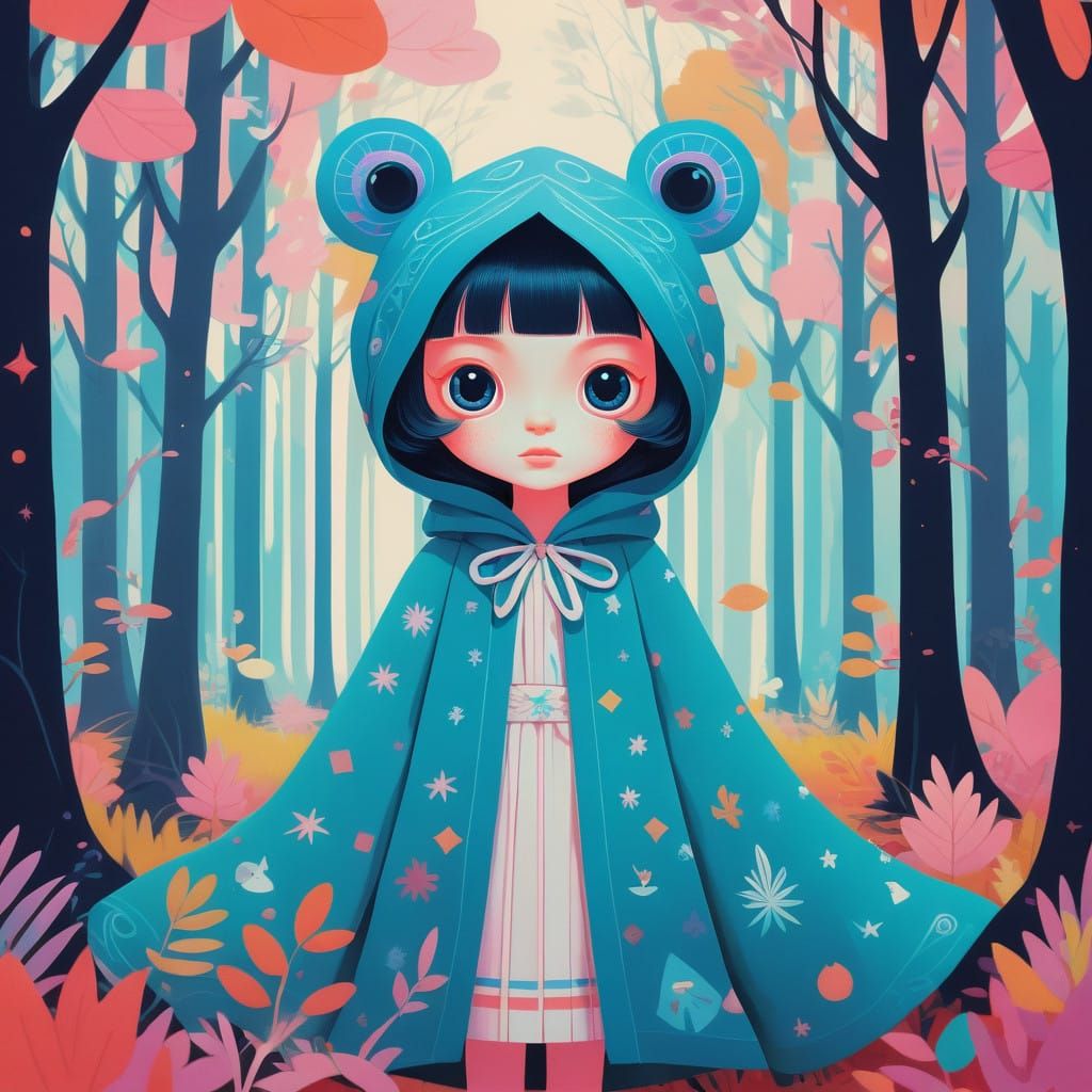 Whimsical Magical Creature in a Vibrant Forest