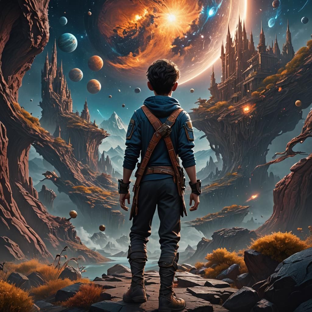 Cosmic Chosen One in Detailed Matte Painting