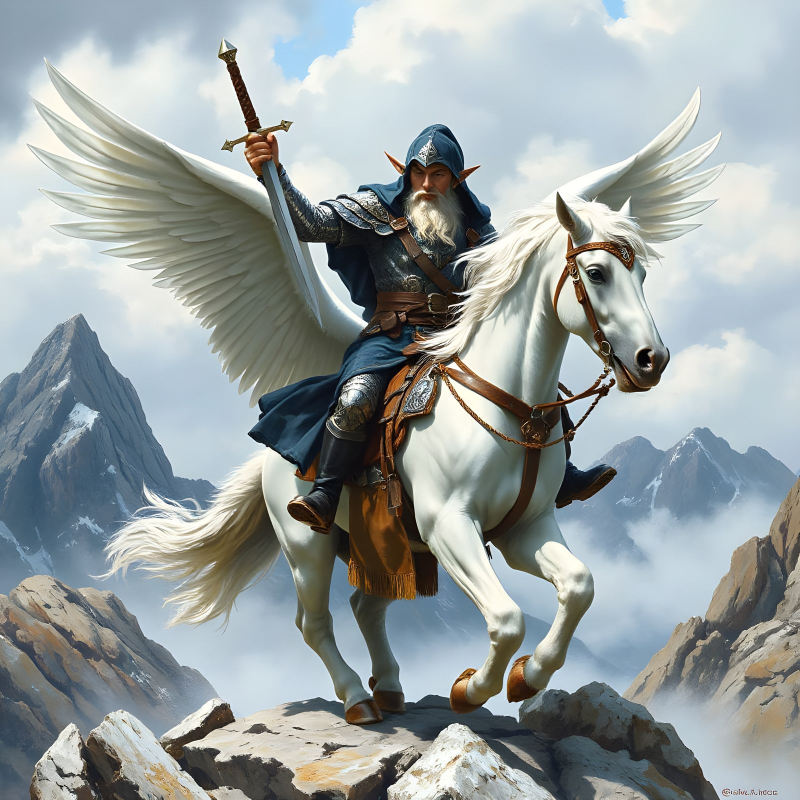 Winged Horseman: Wizard Ready for Battle