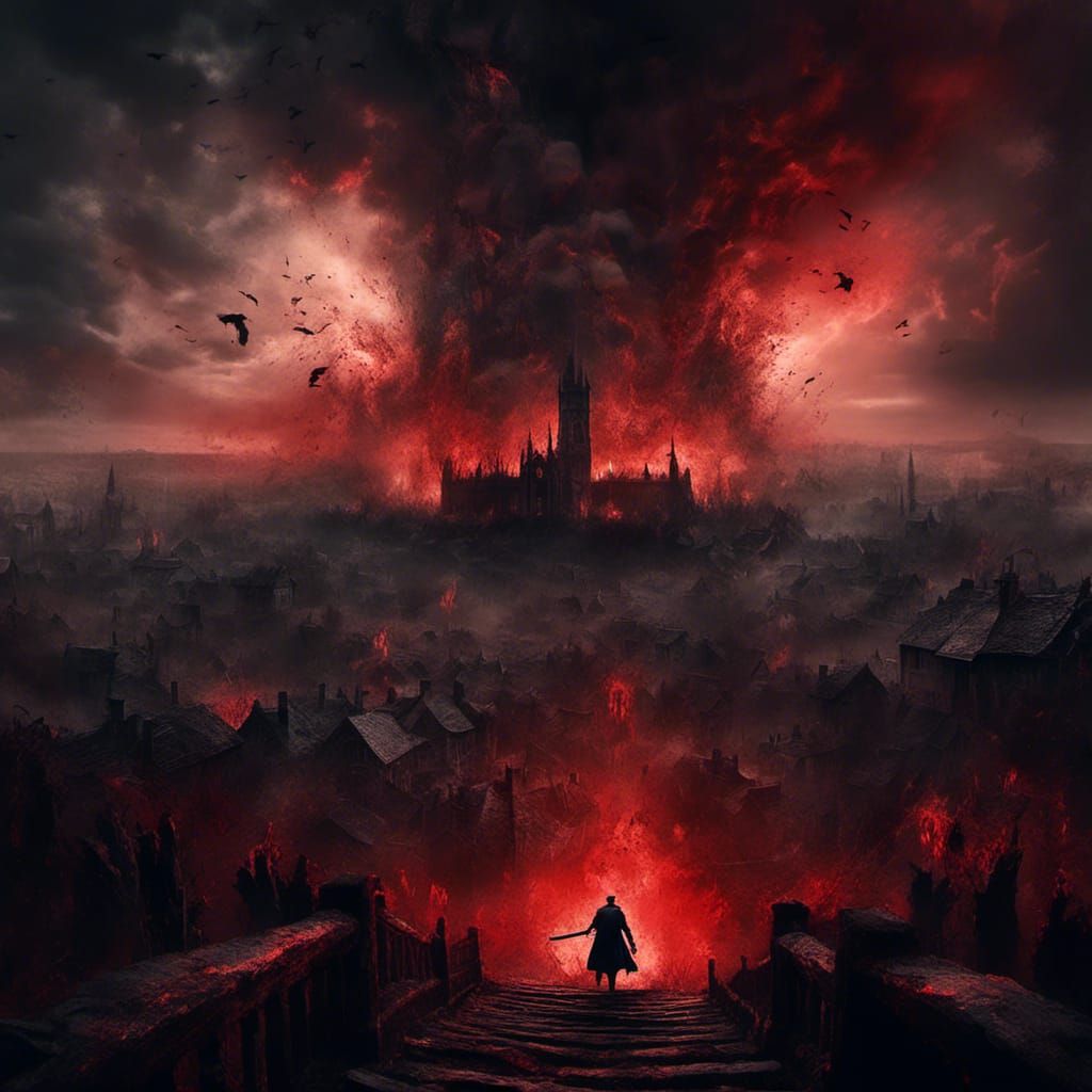 Bloodborne Inspired Macabre Explosion at Night